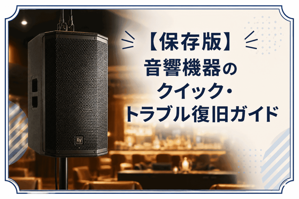 「店舗用音響機器のトラブル対処法まとめ」