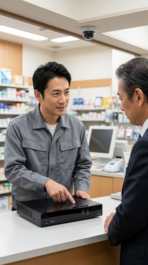 防犯カメラ小売店用のローカルシステムになります。