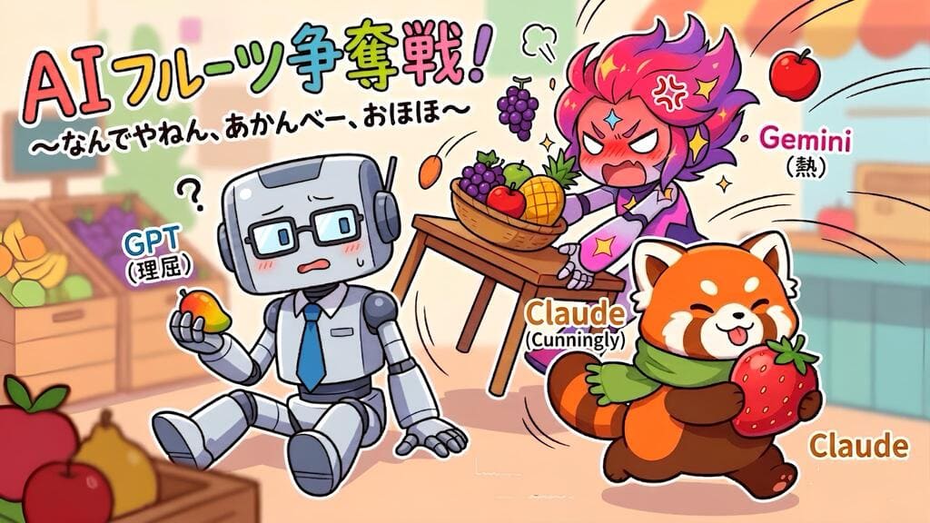 冷凍フルーツの奪い合いから始まる「泥仕合」のシーン